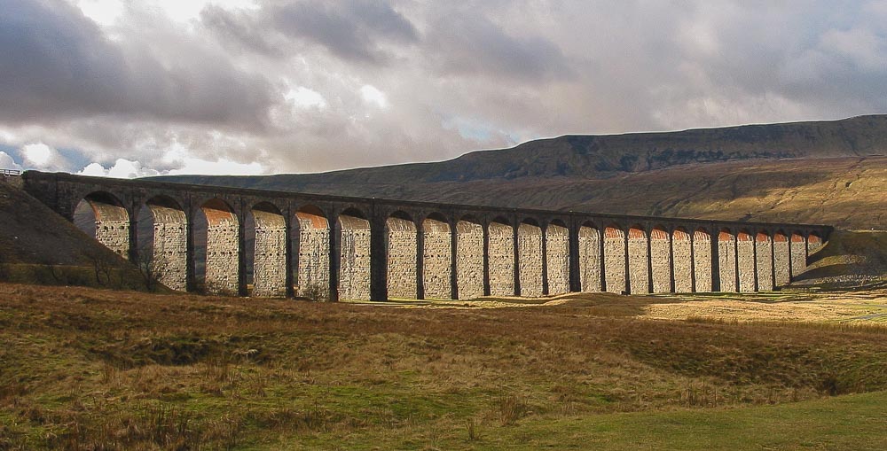 Ribblehead viaduct, a 24 arch victorian railway bridge